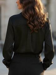Timeless Houndstooth Long Sleeves Blouse