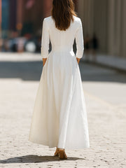 White Longline Structured Maxi Dress