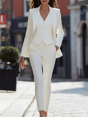 Ivory Three-Piece Tailored Suit