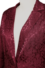 Noble Burgundy Jacquard Satin Blazer