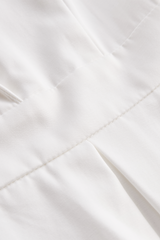 White Pleated Mini Shirt Dress