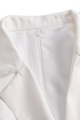 White Pleated Mini Shirt Dress