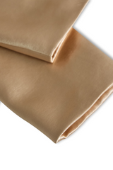 Refined Champagne Satin Trench Coat for Timeless Style