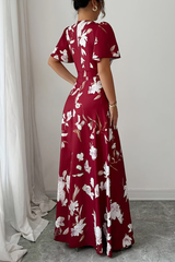 Retro Pleated Midi Dresses Floral