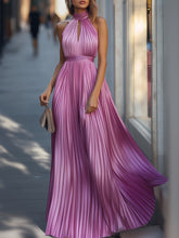 Enchanting Pink Pleated Maxi Dress
