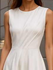 Elegant Sleeveless A-Line Midi Dress
