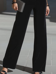 Black Velvet Off-Shoulder Jumpsuit With Sheer Dot Sleeves