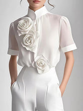 Elegant Blossom Embellished Floral Blouse