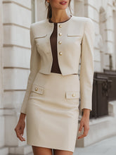 Structured Cropped Jacket And Tailored Mini Skirt Set
