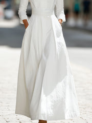 White Longline Structured Maxi Dress