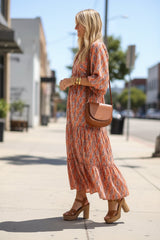 Geometric Print Tiered Midi Dress