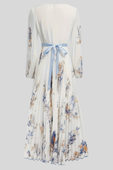 Bohemian Pleated Midi Dresses Romantic