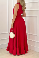 Royal Maxi Dress V Neck