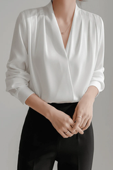Refined Everyday Wrap Blouse