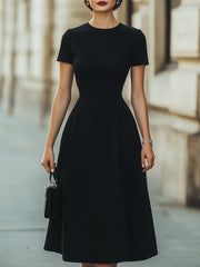 Classic Elegance A-Line Midi Dress