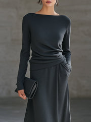 Elegant Draped Two-Piece Set