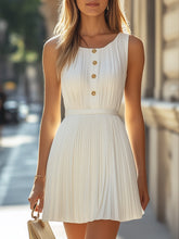 Timeless Sleeveless Pleated Dress