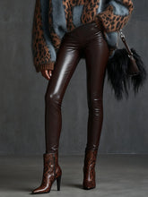 Brown Faux Leather Pants