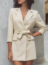Tailored Blazer-Inspired Mini Dress With Belted Waist