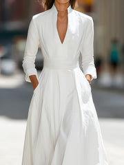 White Longline Structured Maxi Dress