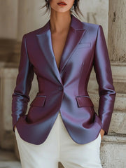 Iridescent Satin Tailored Blazer