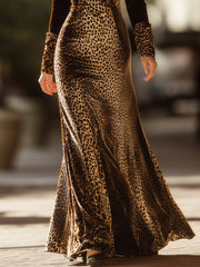 Leopard Velvet Fitted Gown