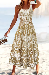 Summer New Fashion Vacation Style Floral Print Women'S Dress