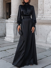 Elegant High-Neck Evening Gown With Draped Silhouette