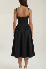 Floral Sweetheart Neck Midi Dress