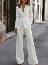 Tailored Pantsuit With Floral Lapel Detail