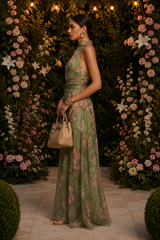 Floral Halter Maxi Dress