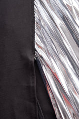 Stylish Plain One-Shoulder Gown with Metallic Pleated