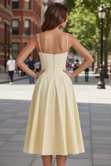 Delali Yellow Flowy Midi Dress
