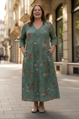 Floral V-Neck Maxi Dress