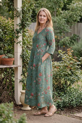 Floral V-Neck Maxi Dress