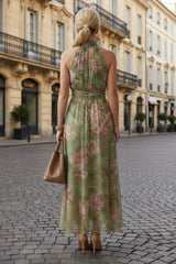 Gathered Halter Midi Dress