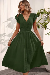 Bohemian Pleated Midi Dresses Chic
