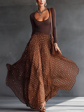Rown Polka Dot Chiffon Maxi Dress