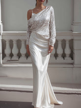 Draped Sequin Overlay Set With Satin Slip Dress