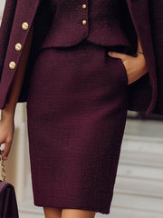 Stylish Tweed Three-Piece Power Set