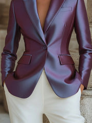 Iridescent Satin Tailored Blazer