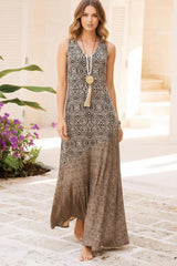 Boho Spliced Print Dress