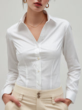 Tailored White Button-Front Shirt
