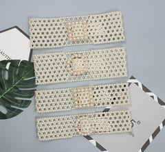 Braided Imitation Pearl Decorative Belt