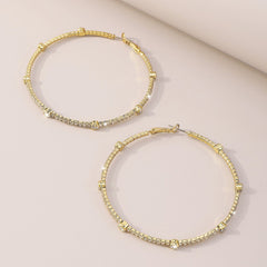 Minimalist Rhinestone Hoop Earrings