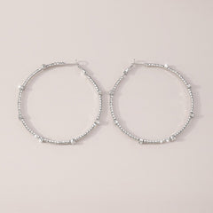 Minimalist Rhinestone Hoop Earrings