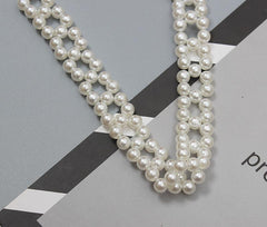 Braided Imitation Pearl Decorative Belt