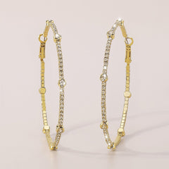Minimalist Rhinestone Hoop Earrings