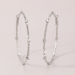 Minimalist Rhinestone Hoop Earrings