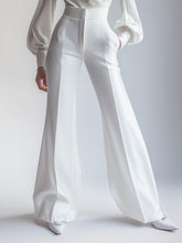 Elegant White High-Waisted Trousers